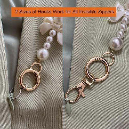 ZipSeven Zipper Puller for Dress and Boots Jewelry Design Zipper Helper Zip Up and Down with Easy Zip Hook Aid Puller Pull by Yourself (French)