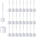 Roshtia 24 Sets Toilet Brush and Holder Set for Bathroom Toilet Bowl Brush Scrubber with Caddy for Deep Cleaning, 14.57 Height (White)