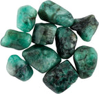 CRYSTALIS 10pcs Natural Emerald Raw Crystals, Loose Gemstone Wholesale Bulk Rough Jewelry Making Supply, Chakra Healing Raw Stones, Wire Wrapping, DIY, Tumbling, Gem Collection, (8-12mm)
