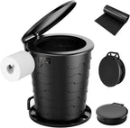 Camp Toilet for Adults, Upgraded 2nd Generation, Retractable Portable Camping Toilet with Paper Holder & Lid, Porta Potty Adjustable Height for Travel, Car, RV, Road Trip, baos portatiles para adultos