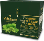VIDA FARM 125 Nettle Tea Bags, 100% Natural Nettle Leaf Tea, Dried Stinging Nettle Tea, Stinging Nettle Leaf Herbal Tea, No Caffeine, No Sugar, No Gluten, Vegan