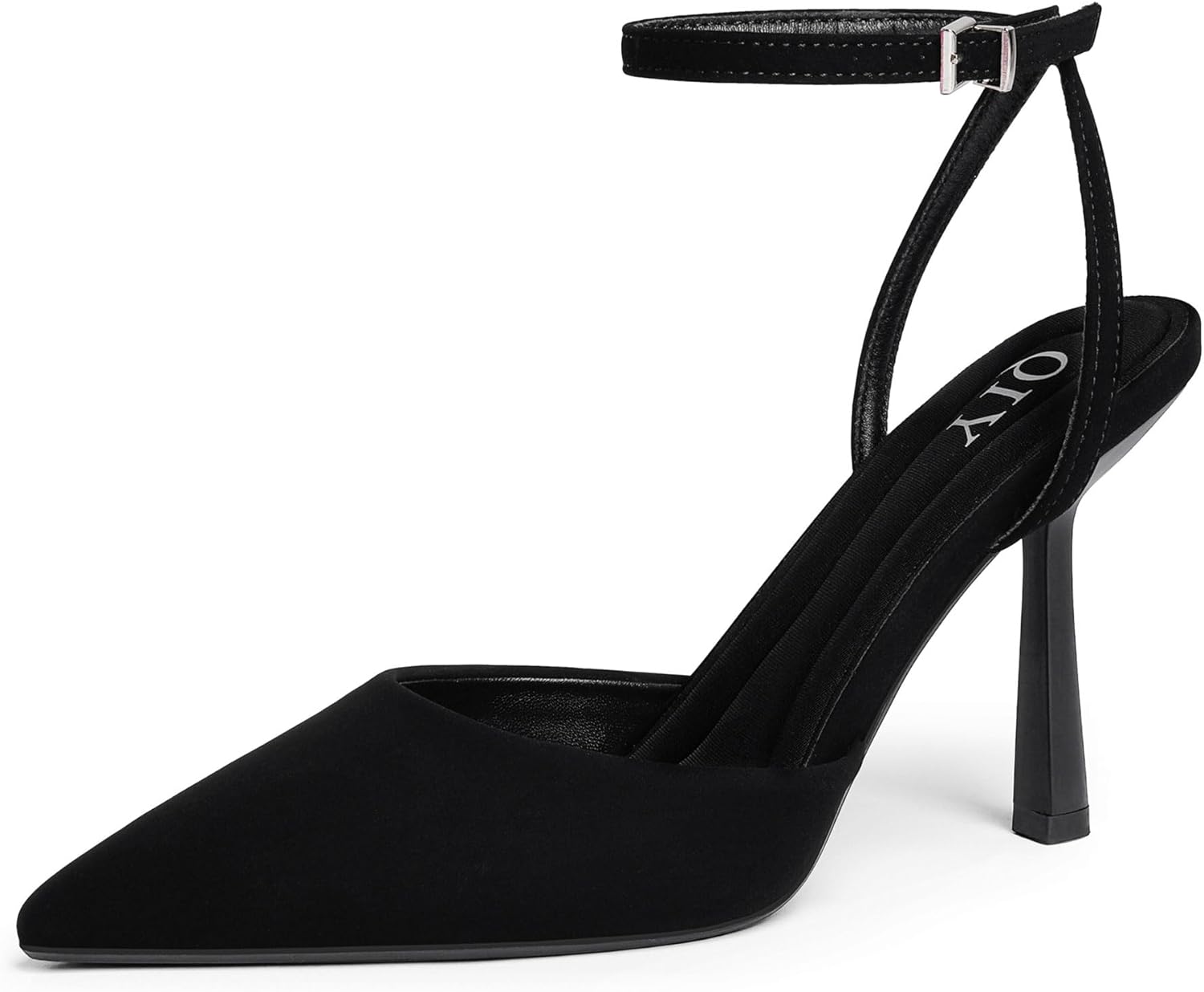 QIY Closed Toe Ankle Strap Heels Women Pumps Pointed Toe Heeled Sandals for Women Stiletto Wedding Dress Shoes