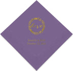 Weddingstar Personalized Printed Paper Napkins 3-Ply 50 Pack - Cocktail Purple