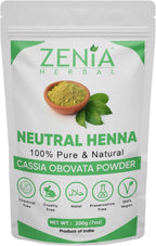 Zenia 100% Pure Neutral Henna Powder (Cassia Obovata) | 7oz (200g) | Colorless Henna for Hair | Natural Hair Conditioner | for Silky, Soft & Shiny Hair