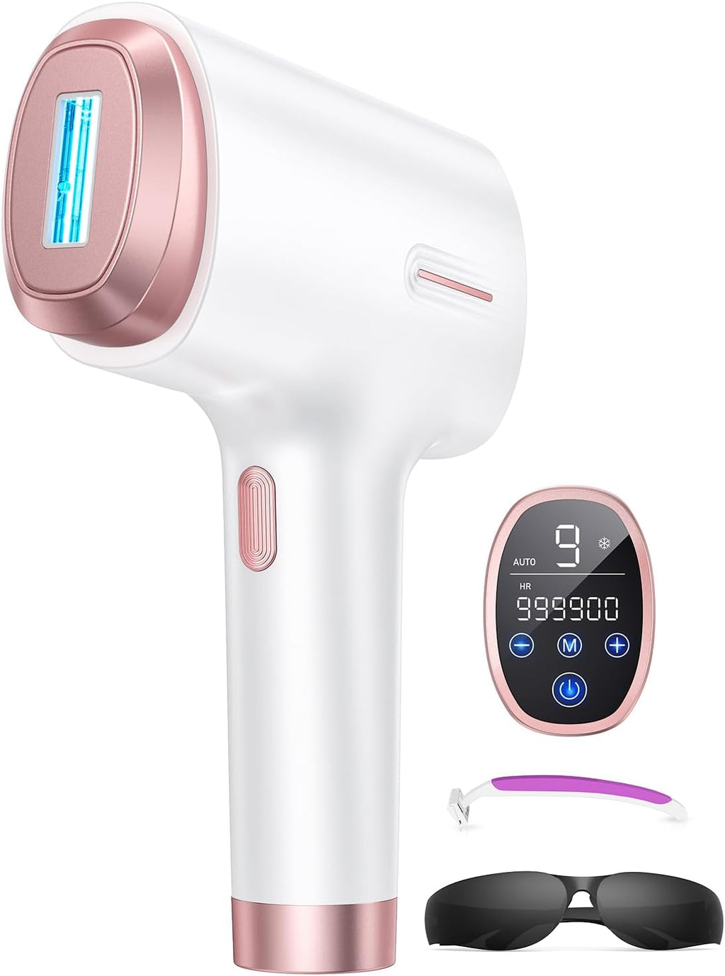 Ubroo IPL Laser Hair Removal Device, 21J Energy, 96% Hair Reduction, 41°F Ice Cooling for Women & Men, Face Bikini Underarm, Safe & Painless, At-Home Professional Results
