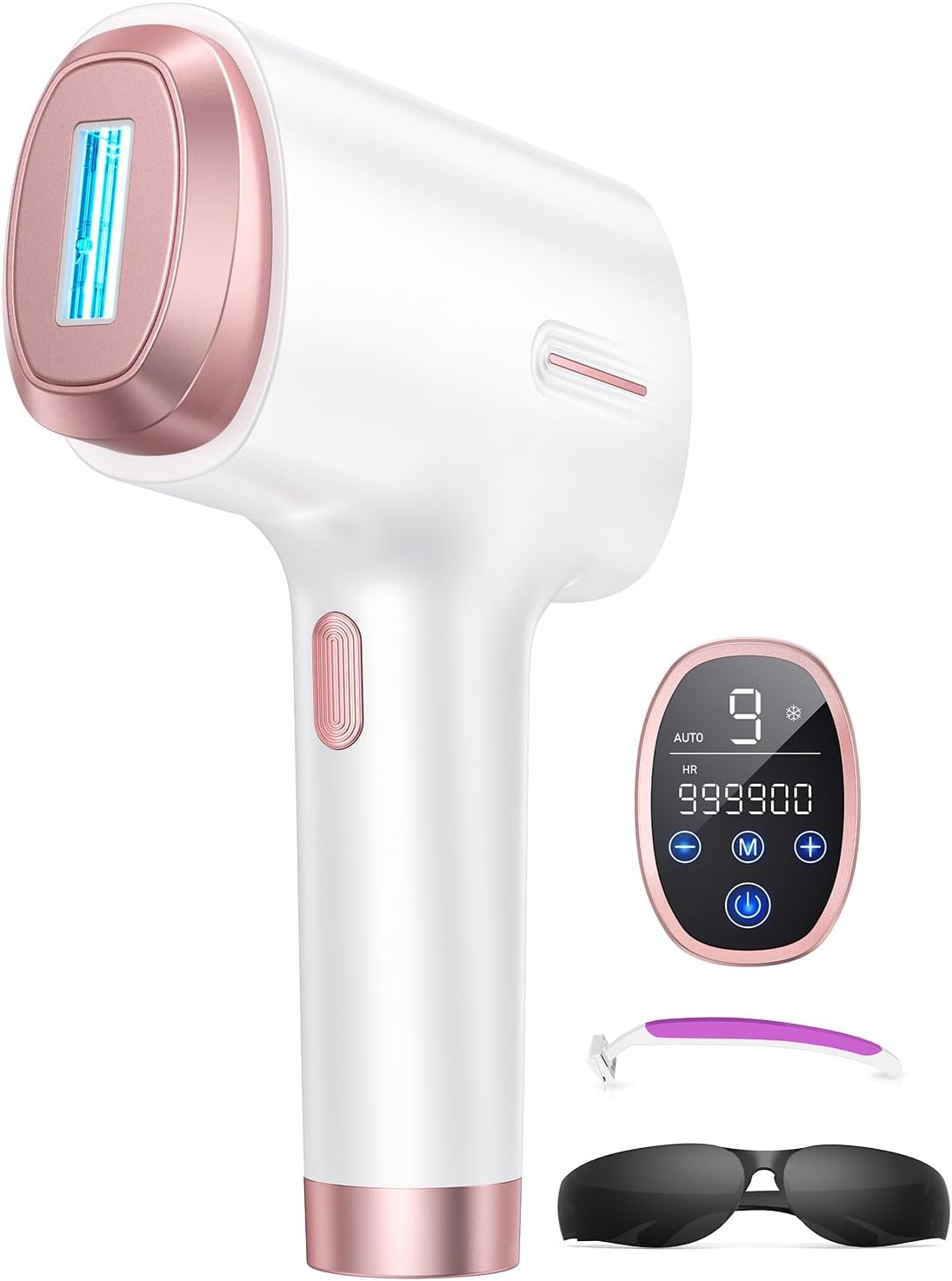 Ubroo IPL Laser Hair Removal Device, 21J Energy, 96% Hair Reduction, 41°F Ice Cooling for Women & Men, Face Bikini Underarm, Safe & Painless, At-Home Professional Results