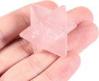 Natural Rose Quartz Merkaba Crystal Protection Sacred Meditation Energy Generator Healing Chakra Six-Pointed Star 1 Inch