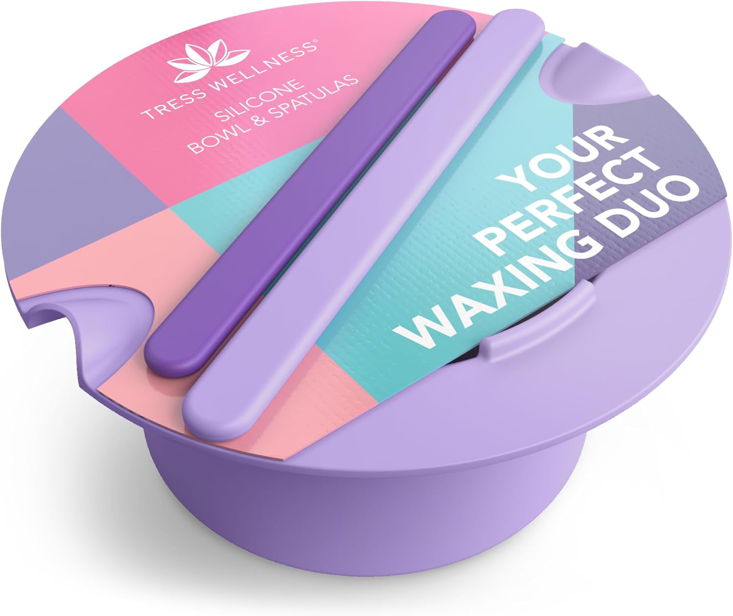 Tress Wellness Wax Warmer Silicone Liner (Purple) - Easy to Clean Silicone Wax Warmer Bowls with 2x Silicone Spatulas Compatible with 16oz Electric Waxing Kit - Silicone Wax Pot melting Wax Bowl