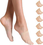 Yilanmy Toe Socks for Women 6 Pairs, Half Socks for Heels No Show Liner Toe Topper Cover Mule Sock Non-Skid Bottom