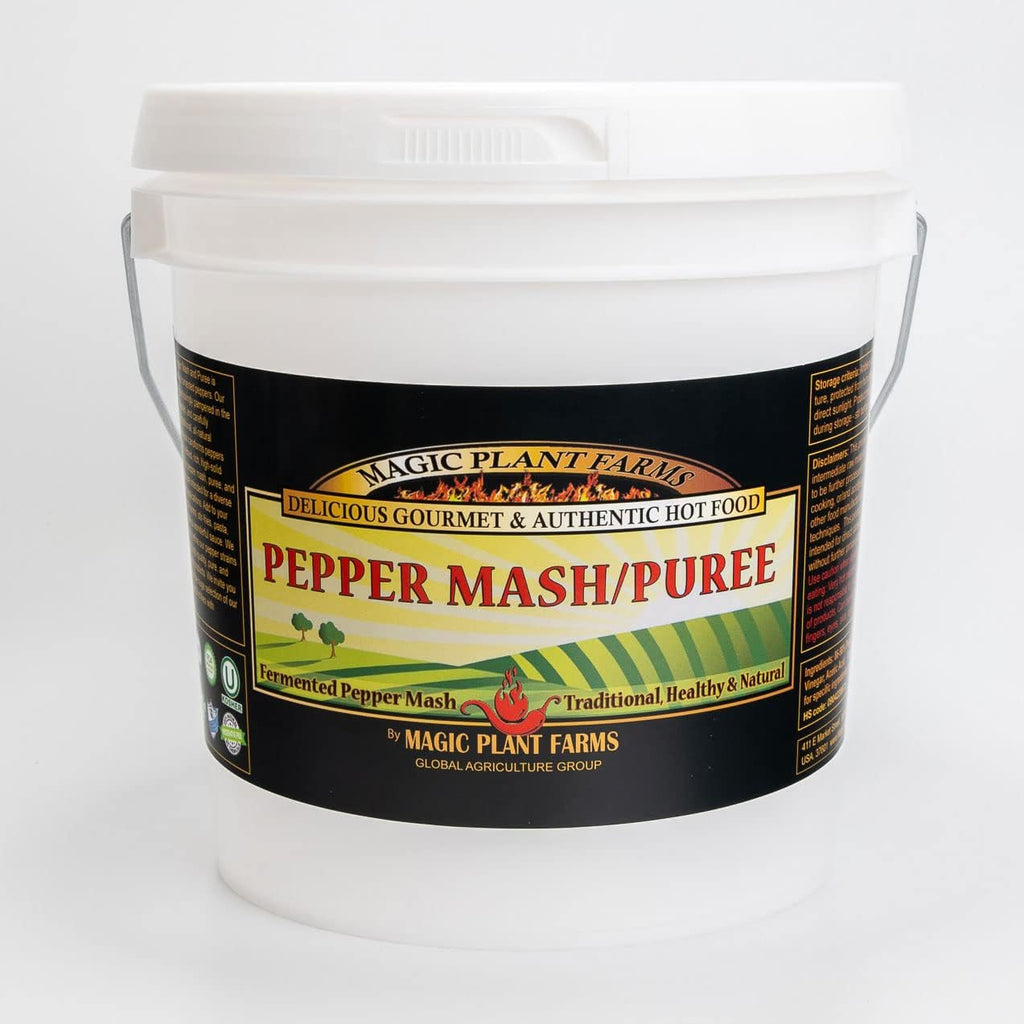 Red Habanero Chili Pepper Mash by Magic Plant – Versatile Hot Base with a Sweet, Aromatic Taste | Fresh Habanero Mash | For Hot Pepper Lovers | Turn up the Heat to any Dish | All Natural 128 oz/1 gal