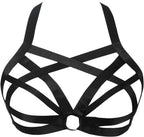 Womens Balconette Womens Bra Elastic Cupless Cage Bra Strappy Hollow Out