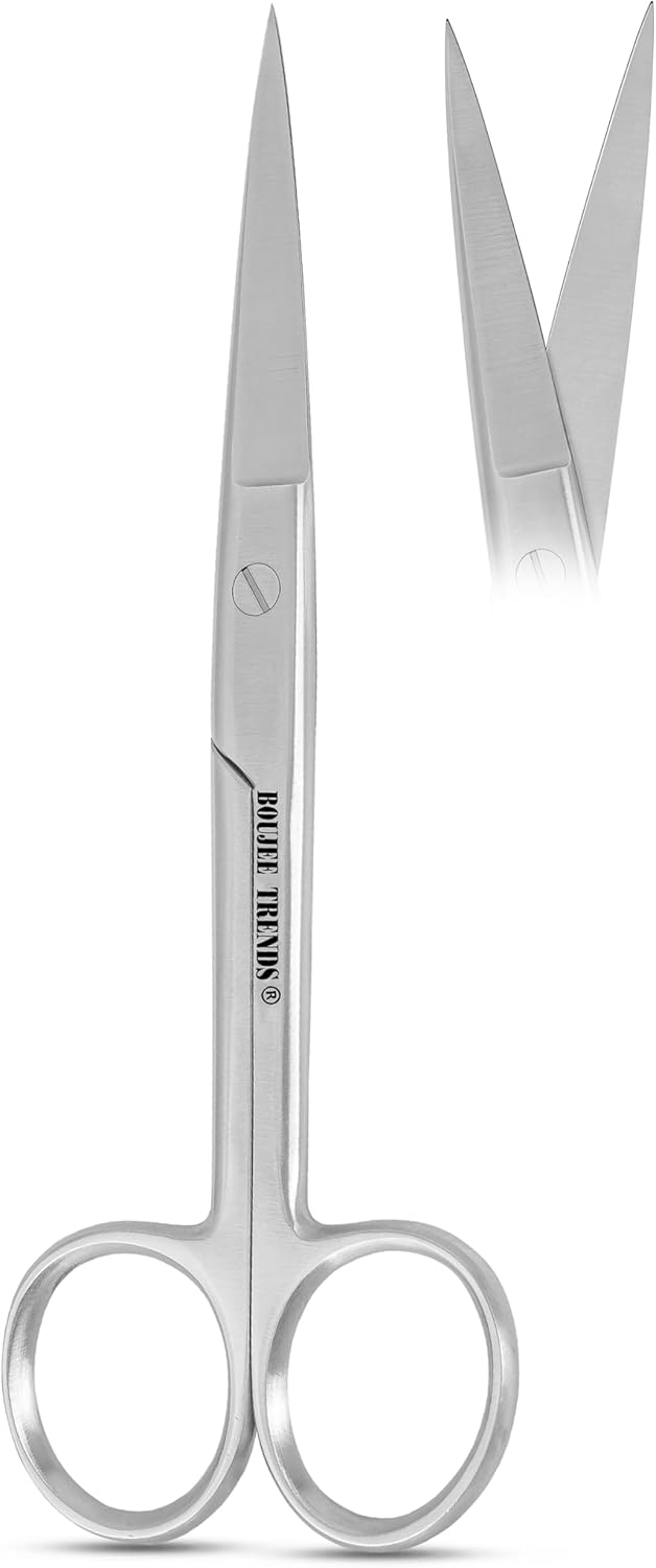 Precise Quality Stainless Steel Surgical Dressing Scissors Medical Dissecting Sharp Scissors Straight General Art Craft Paper Shears (Sharp/Sharp)