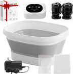 Ionic Foot Bath Detox Machine, Ionic Foot Spa to Remove Toxins with 2 Arrays, 80 Disposable Foot Bath Liners, Detoxification Sea Salt, Folding Bathtub, Gift for Women & Men