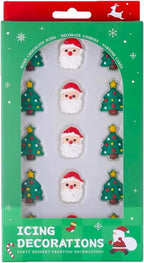 Sentovac 15 Pcs Christmas Icing Decoration Edible Santa Claus Christmas Tree Mix Candy Dessert Sprinkles DIY For Cookie Cake Cupcake Topper Icing Frosting Decoration Supplies