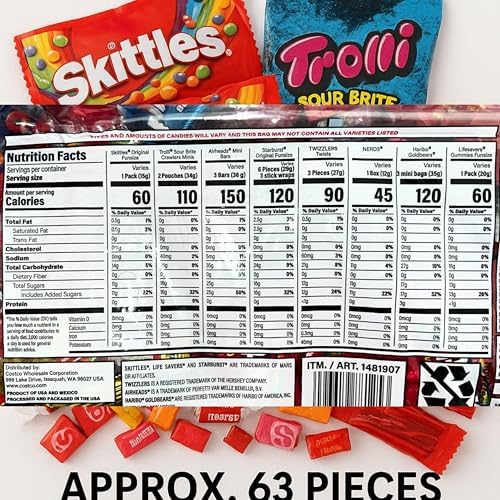 Assorted Candy Mix – 2 lbs, Individually Wrapped Mini Candies – Fruity, Chewy, Sour & Sweet – Bulk Candy for Parties, Halloween, Piñata, Goodie Bags, Easter & Events