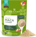Navitas Organics Maca Powder – 100% Gelatinized Peruvian Maca for Adaptogen Smoothies, Lattes, Baking & More – Energize & Balance - USDA Organic, Non GMO, Vegan, Gluten Free (4oz. Bag, 23 Servings)