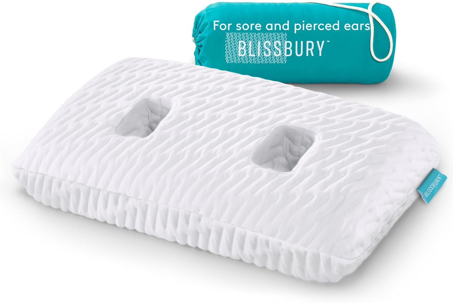 BLISSBURY Ear Pillow with Hole | Ear Piercing Pillow | Adjustable Memory Foam with for chondrodermatitis CNH | Piercing Pillow for Side Sleepers