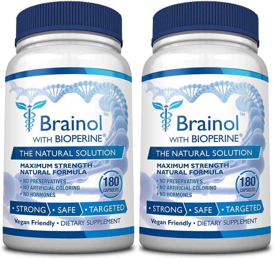 Brainol - The Smartest Choice For A Brain Boosting Nootropic - Enhance Mental Performance, Focus and Clarity - With DMAE, Huperzine A, BioPerine - Vegan-Friendly - 360 Capsules - 6 Month Supply