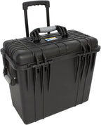 GRFIT Portable Toolbox with Wheels, Plastic, Waterproof, 50*30.5*45.7cm (19.7*12.0*18.0 inch), 3 Compartments, Suitable for Car Repair & Home Decoration Tools
