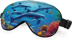 Dolphin Eye Mask Sleeping Mask Sea Fish Coral Whale Starfish Ocean World Sleep Masks Silky Soft Eye Cover for Women Men Shading Blindfold for Air Travel Sleeping