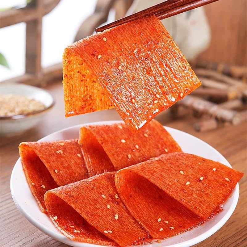 辣条Spicy noodle web celebrity latiao snacks 62g/ packet, 面筋 小吃spicy bar spicy block, latiao spicy snacks, big spicy piece nostalgia spicy, Internet celebrity snacks, convenient fast food，gluten (4 bag)
