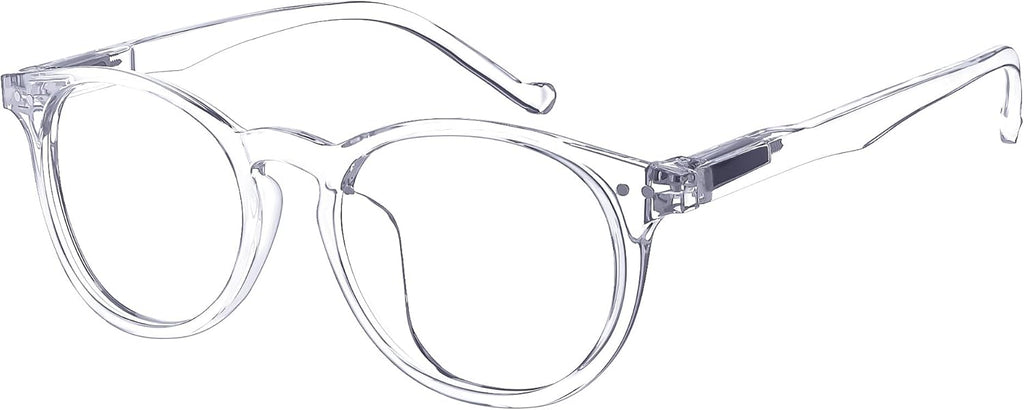 Eyekepper Oval Spring Hinges Ladies Reading Glasses +1.25 Transparent Frame Round Reader Eyeglasses for Women Reading