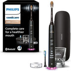 Philips Sonicare DiamondClean Smart 9300 Electric Toothbrush, Sonic Toothbrush with App, Pressure Sensor, Brush Head Detection, 4 Brushing Modes and 3 Intensity Levels, Black, Model HX9903/15