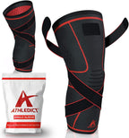 ATHLEDICT Knee Brace Compression Sleeve with Strap for Best Support & Pain Relief for Meniscus Tear, Arthritis, Running, Basketball, MCL, Jogging, Post Surgery Recovery for Men & Women, L