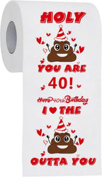 40th Birthday Gifts for Women Men, Happy Prank Toilet Paper, Novelty Gag Gifts 40th Birthday Decorations, Funny Toilet Tissues Bulk Toilet Rolls, Presents for Female Male 40th Birthday, 3 Layers
