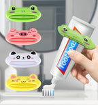 Cartoon Animal Plastic Frog Cat Panda Pig Shaped Toothpaste Cream Squeezers - Pack of 4 Mix Designs