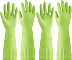 Disfore Rubber-Gloves Dishwashing Gloves for Cleaning-Kitchen - 2 Pairs Long Household Cleaning Gloves for Washing Dishes