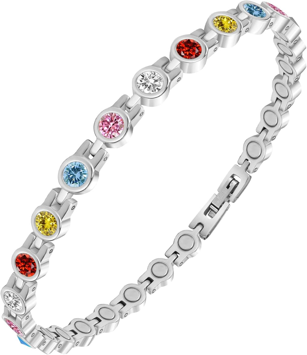 JEROOT Titanium Steel Magnetic Anklets Bracelets for Women, Magnetic Anklet for Women with 3500 Gauss Magnets, Adjustable Women's Anklet for Jewelry Gift