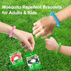 48 Pack Mosquito Repellent Bracelets for Adults & Kids, Individually Wrapped, DEET Free Natural and Waterproof Bands