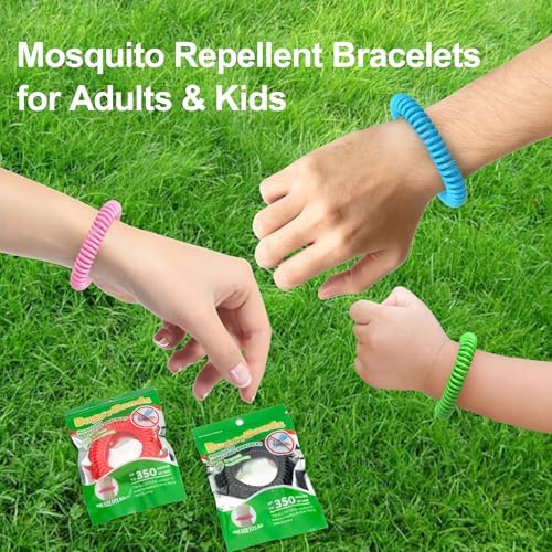 48 Pack Mosquito Repellent Bracelets for Adults & Kids, Individually Wrapped, DEET Free Natural and Waterproof Bands
