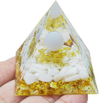 AierCrystal Natural Mineral Crystal Pyramid Energy Healing Meditation Aid Feng Shui Protection Home Decor Versatile Gift Option(2inch Pyramid White Agate)