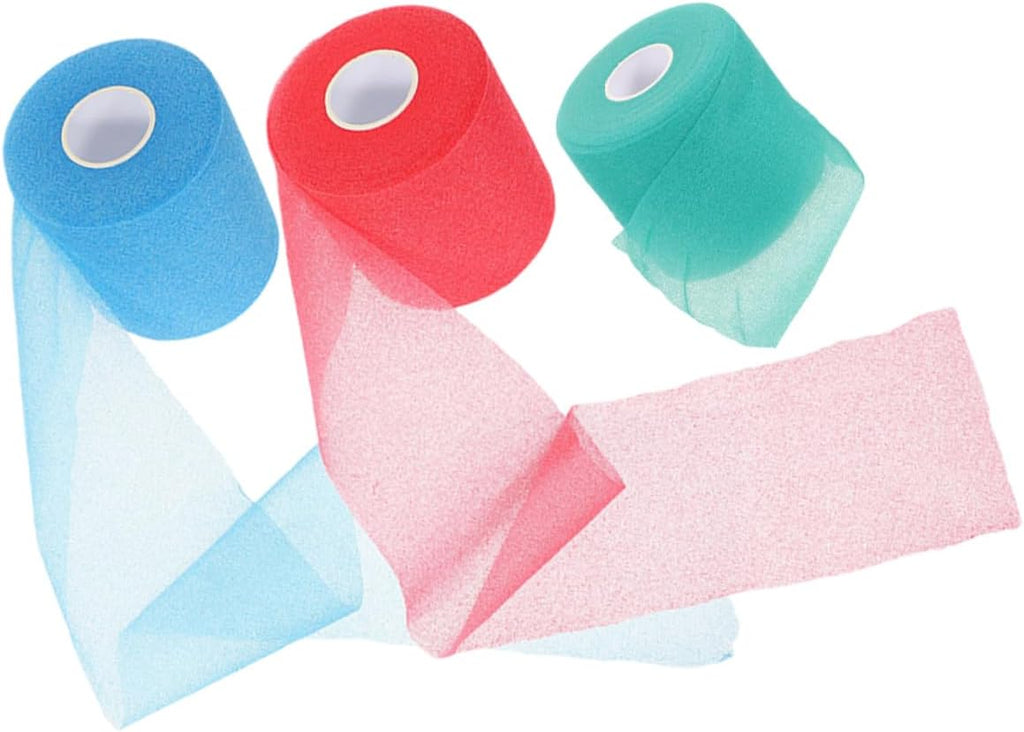 3rolls Joint Protective Bandages Sponge Sports Tapes Elastic Tapes for Outdoor Athletes Training Wraps Wrist Straps for Football