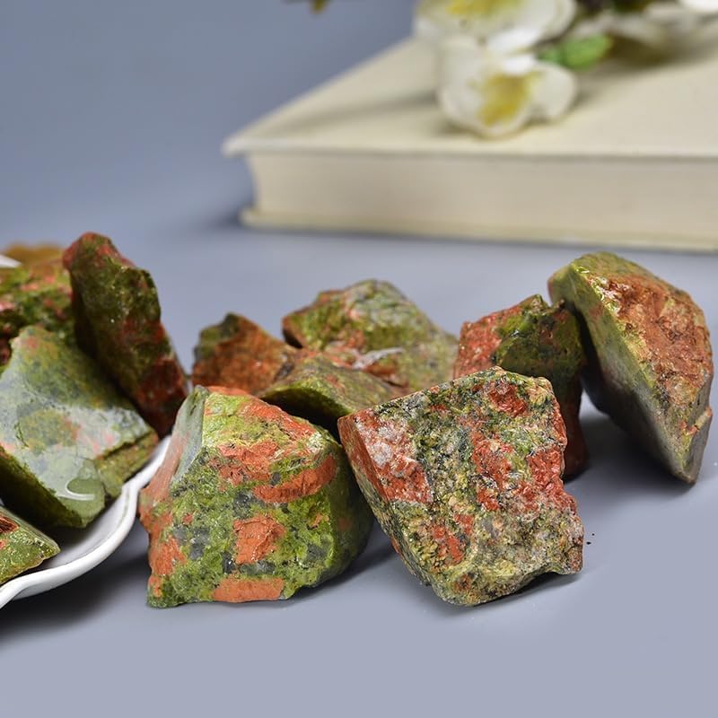 1LB Natural Unakite Raw Healing Crystals, Energy Stones for Meditation, Reiki, Chakra Balancing, Home Décor and Spiritual Gifts (30-50mm)