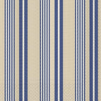 IHR Ideal Home Range Party Napkins Disposable 3-Ply Paper Lunch Napkin Pack, 6.5" x 6.5", Ticking Stripes Indigo, 20-Count