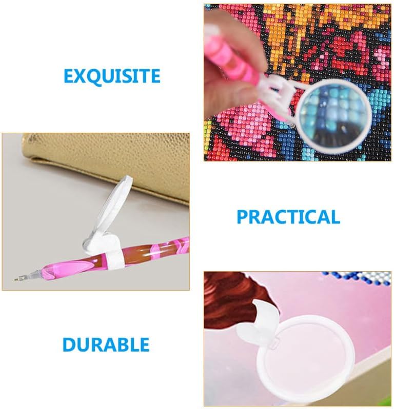 Penholder Magnifying Glass Embroidery Magnifying Glass Diamond Art Magnifier Drill Pen Magnifying Lens for Nail Art 5D Painting with Diamonds
