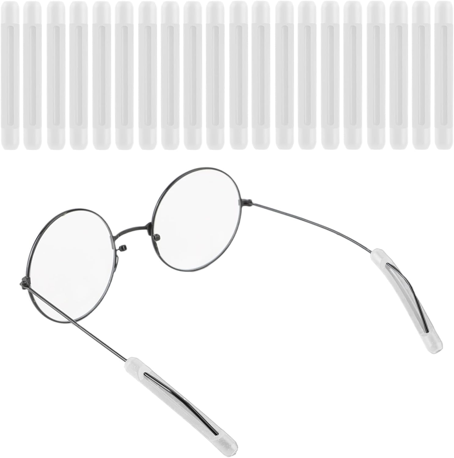 Silicone Glasses Ear Grips, Anti-Slip Elastic Glasses Ear Cushions, Eyeglasses Temple Tips Cushions Sleeve Retainer