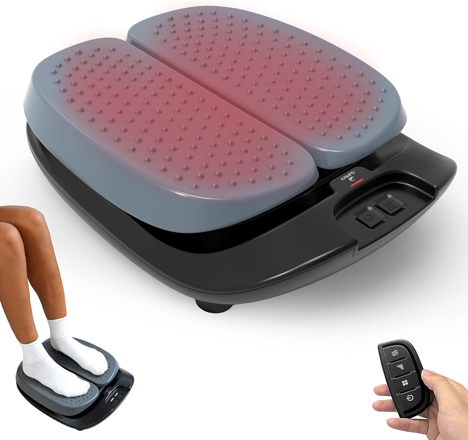 CuPiLo Foot Massager for Neuropathy FSA Eligible HSA, Adjustable Vibration Foot Massager with Heat & Remote Control, Electric Feet Massager for Legs Circulation, Plantar Fasciitis Pain, Stress Relief