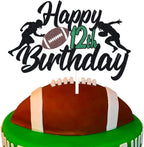 Happy 12th Birthday Football Cake Topper 12 Twelve Years Old Rugby Player Scene Cake Decoration For Kids Sport Theme Twelveth Birthday Party Event Supplies for Boys (12)