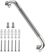 Shower Grab Bar 16 Inch, iHansee Brushed Nickel Bathroom Grab Bar w/Anti-Slip Knurled Grip, Stainless Steel Bath Safety Bars Support Handrail for Senior Elderly, Toilet Bathtub Balance Handle for Wall