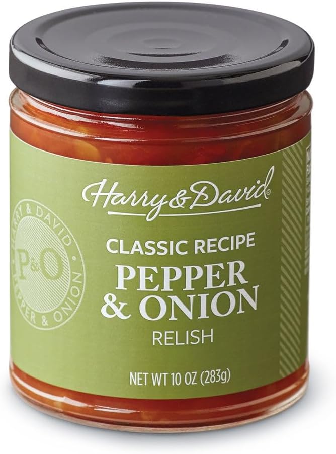 Harry & David Classic Recipe Pepper & Onion Relish (10 Ounces), Hot Dog Topping, Hamburger Relish, Condiment Staple