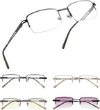Eyekepper 5-pack Rectangle Metal Half-rim Spring Hinges Reading Glasses Include Computer Readers +2.25