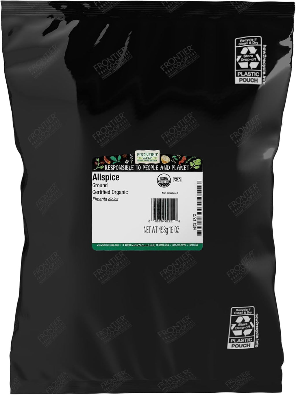 Frontier Co-op Organic Allspice Powder, 1lb Bulk Bag - Warm, Aromatic Spice with Notes of Cinnamon, Clove, and Nutmeg