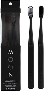 MOON Soft Bristle Toothbrush 2-Pack - Extra Soft Toothbrushes for Adults, Sensitive Gums & Teeth-Friendly - 720 Tapered Ultra-Fine Bristles per Brush for Gentle Deep Cleaning