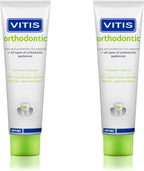 Vitis Toothpaste, 100ml - Orthodontic with Nano Repair, Apple Flavor - Gingivitis Prevention, Tartar Control, Tooth Decay Prevention, Remineralization, Enamel Protection