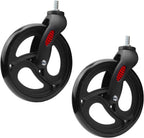 Wealrti 2 Pcs 8 Inch Black Front Wheels Replacement with Front Fork Drive Solid Wheelchair Front Castor Wheelchair Rollers(8 Inch)
