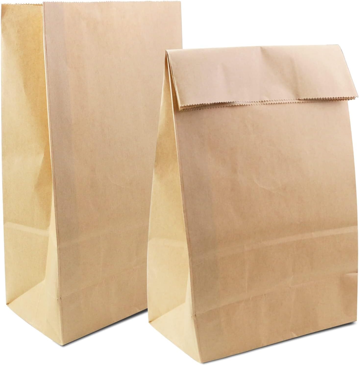 BadenBach 50 Pack 12 Lb Brown Paper Lunch Bags, 12.5" x 7" x 4.3" Large Bread Bags Bulk, Heavy Duty Kraft Paper Sacks for Grocery Wrapping, Retail Shopping, Bakery, Party Favors, Craft